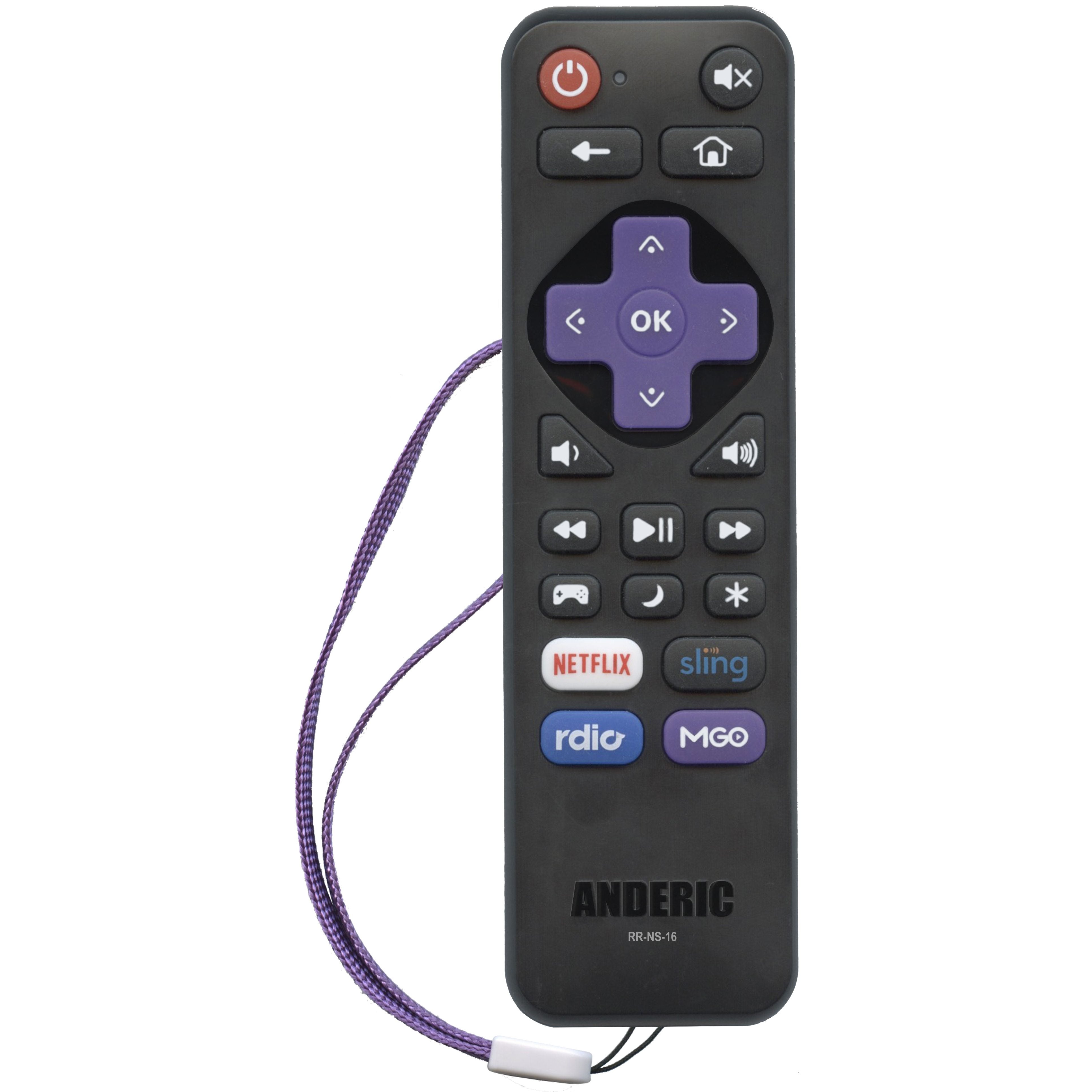 RRNS16 Remote Control for Insignia Roku TVs