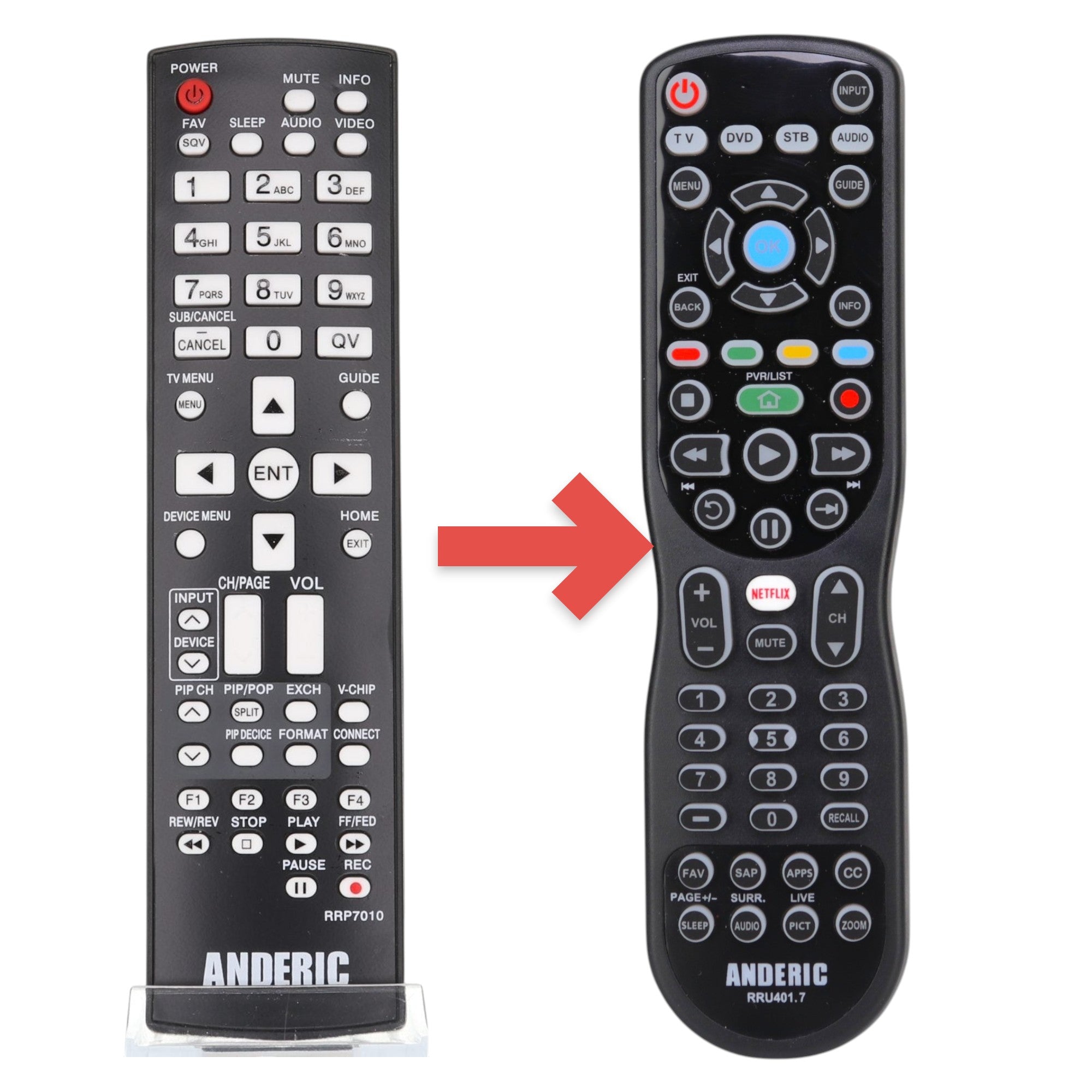 Mando a distancia de repuesto Anderic RRP7010 para televisores Mitsubishi 290P137010 y otros