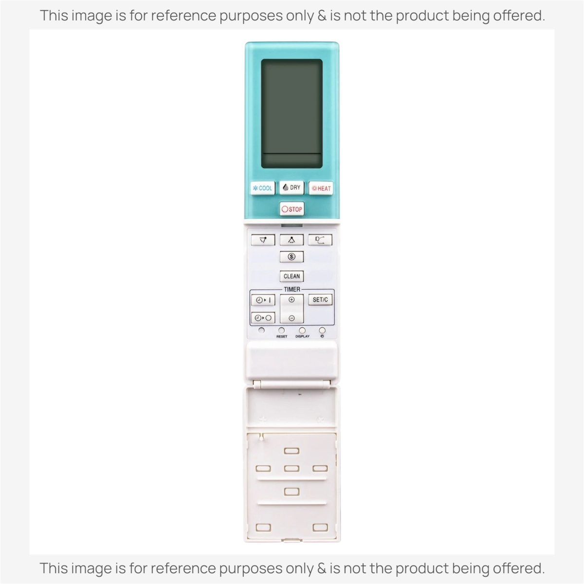 Anderic replacement remote control for Sharp split-type inverter air conditioners with backlit LCD and white casing.