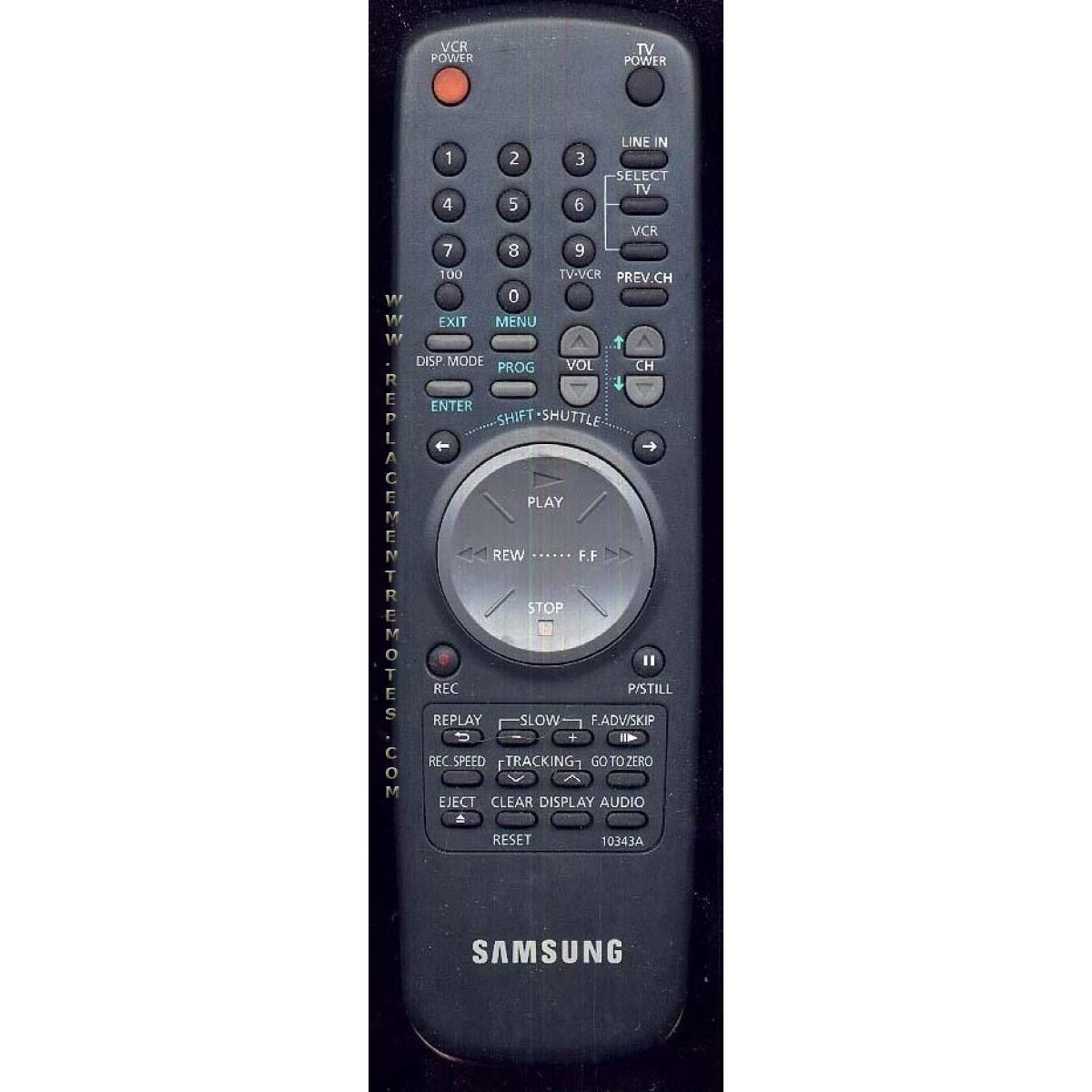 Samsung 10343A VCR Remote Control