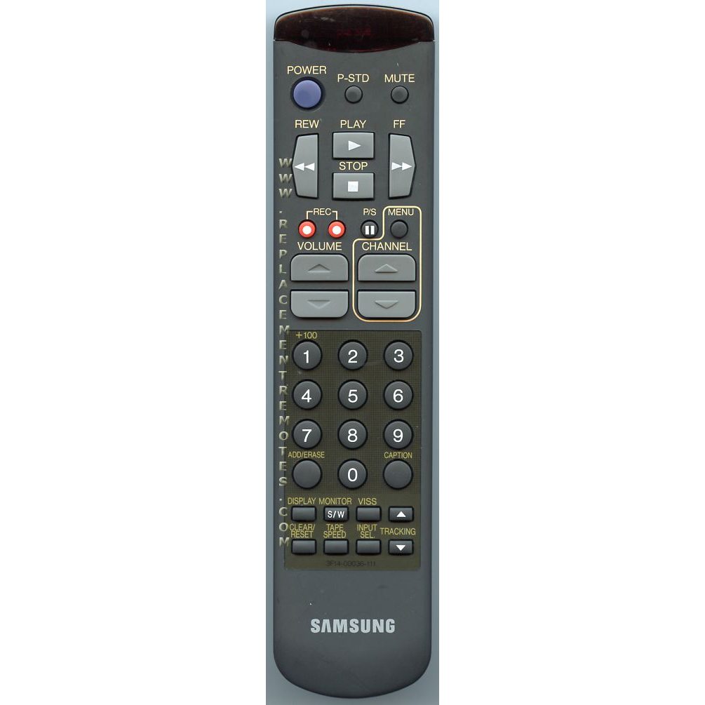 Samsung 3F1400036111 VCR Remote Control