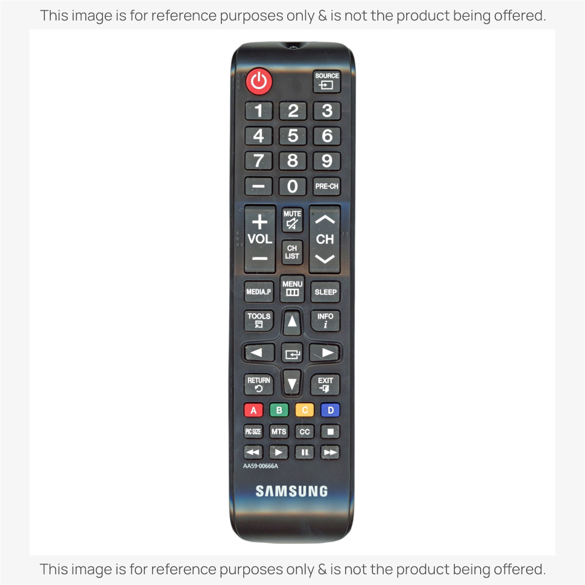 Anderic black infrared TV remote control for Samsung, featuring a number pad and dedicated streaming shortcut buttons.