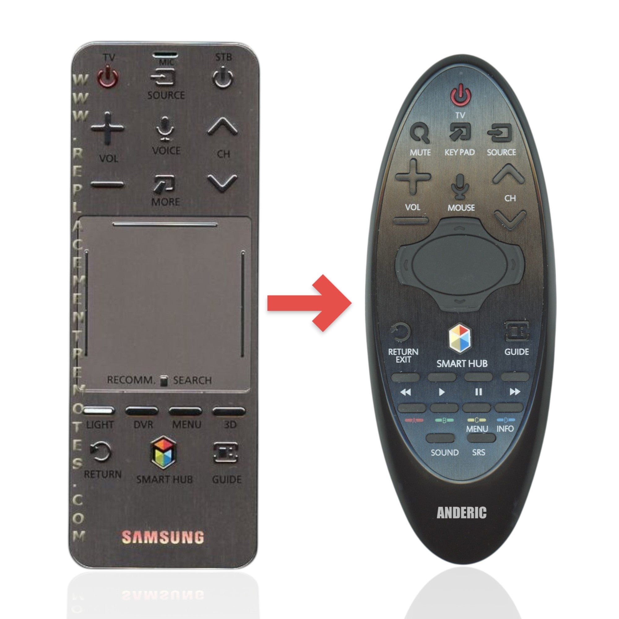 Sustituto para el mando a distancia de Samsung Smart TV AA59-00758A - AA5900758A [SR7557, sin voz/panel táctil]