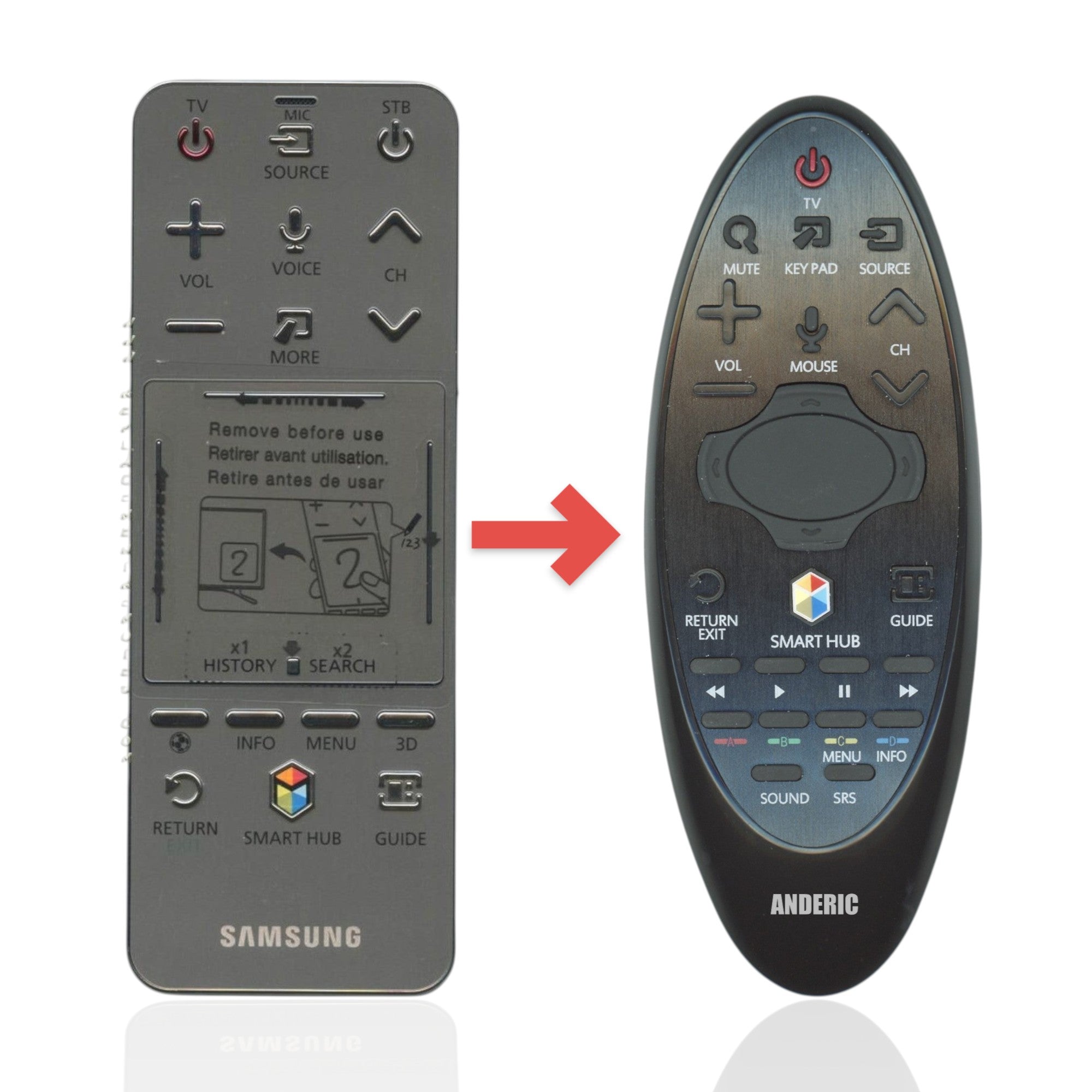 Sustituto para el mando a distancia Samsung AA59-00764A SMART TOUCH TV - AA5900764A [SR7557, sin voz/panel táctil]
