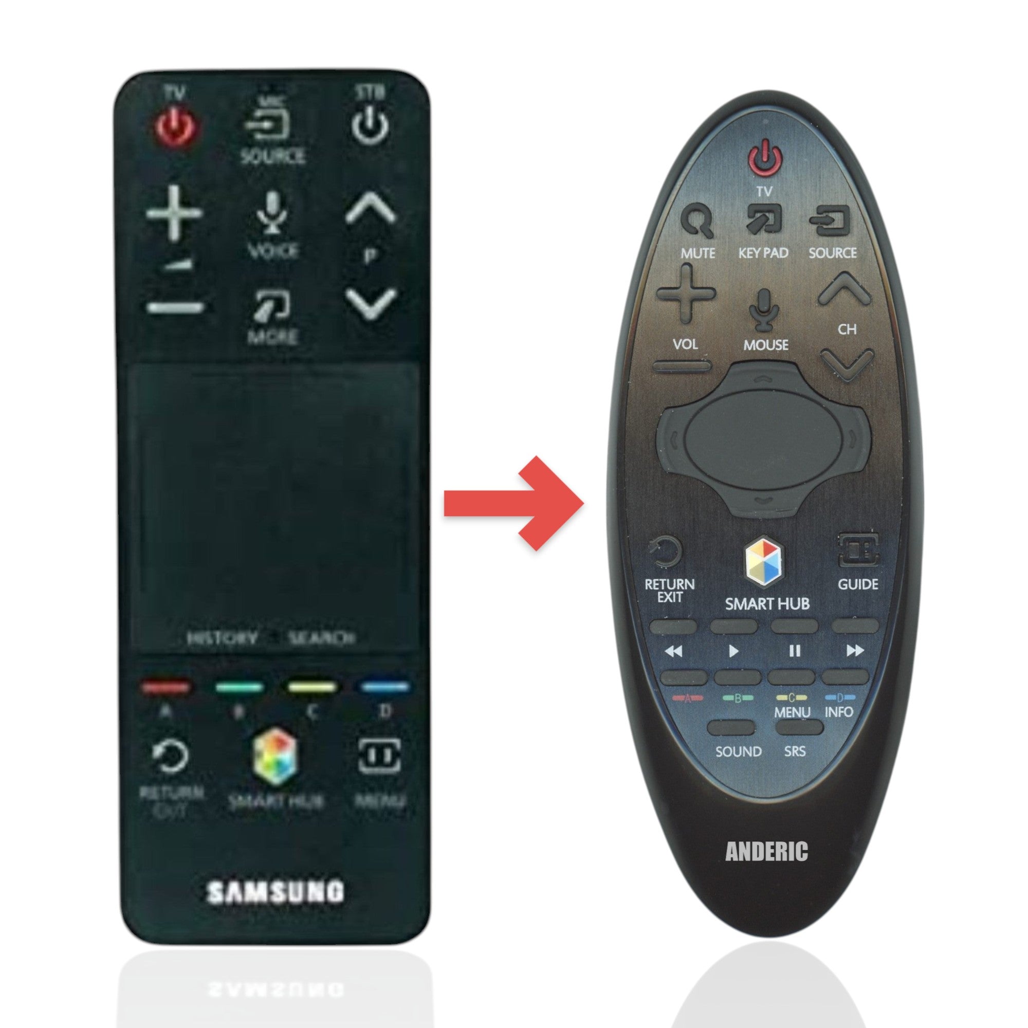 Mando a distancia de repuesto para Samsung AA59-00776A SMART TV - AA5900776A [SR7557, sin voz/panel táctil]