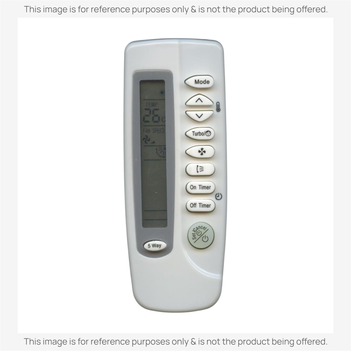 Anderic white replacement remote control for Samsung air conditioners featuring a backlit LCD screen and buttons.