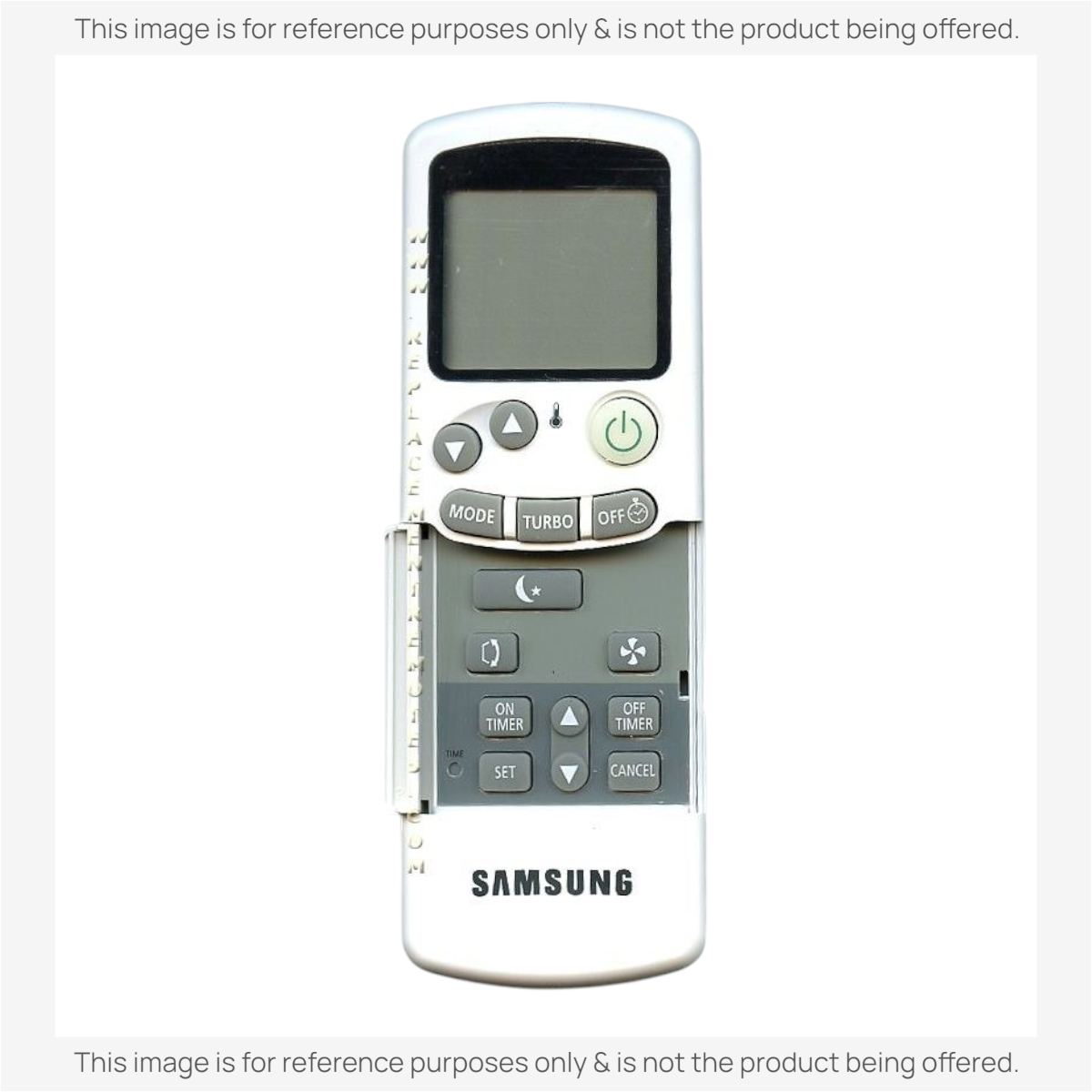 Anderic KTN828 replacement remote control for Samsung air conditioners featuring a backlit LCD and numeric buttons.