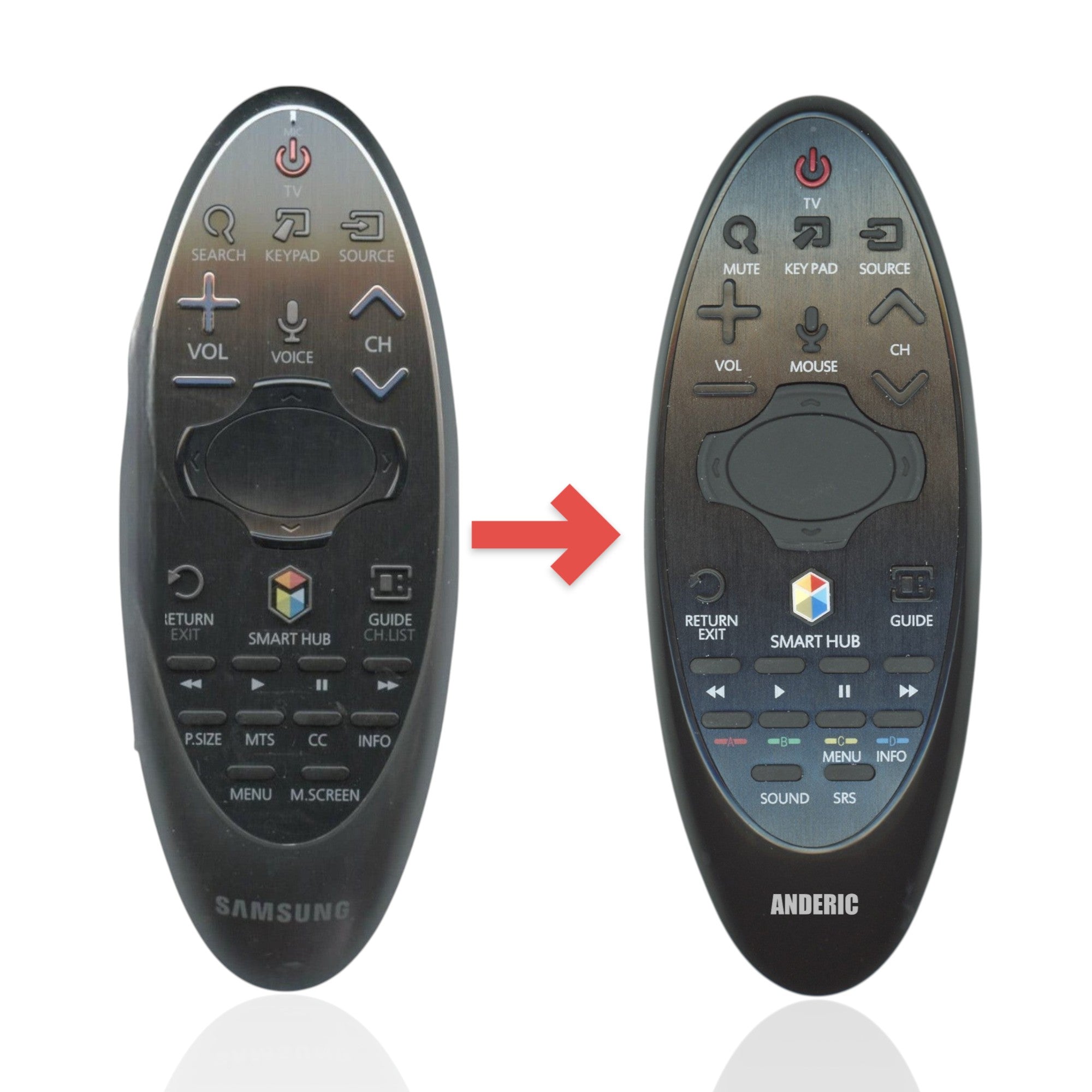 Control remoto de repuesto para televisores inteligentes Samsung BN59-01184M con cursor - BN5901184M [SR7557, sin función de voz]