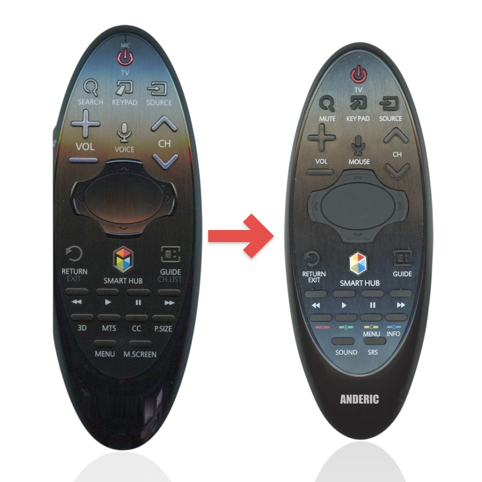 Télécommande de remplacement pour téléviseur intelligent Samsung BN59-01185A avec curseur - BN5901185A [SR7557, Pas de voix]