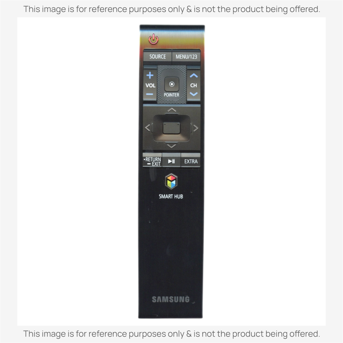 Anderic replacement RF remote control for Samsung Smart TVs with dedicated Smart Hub and pointer navigation buttons.
