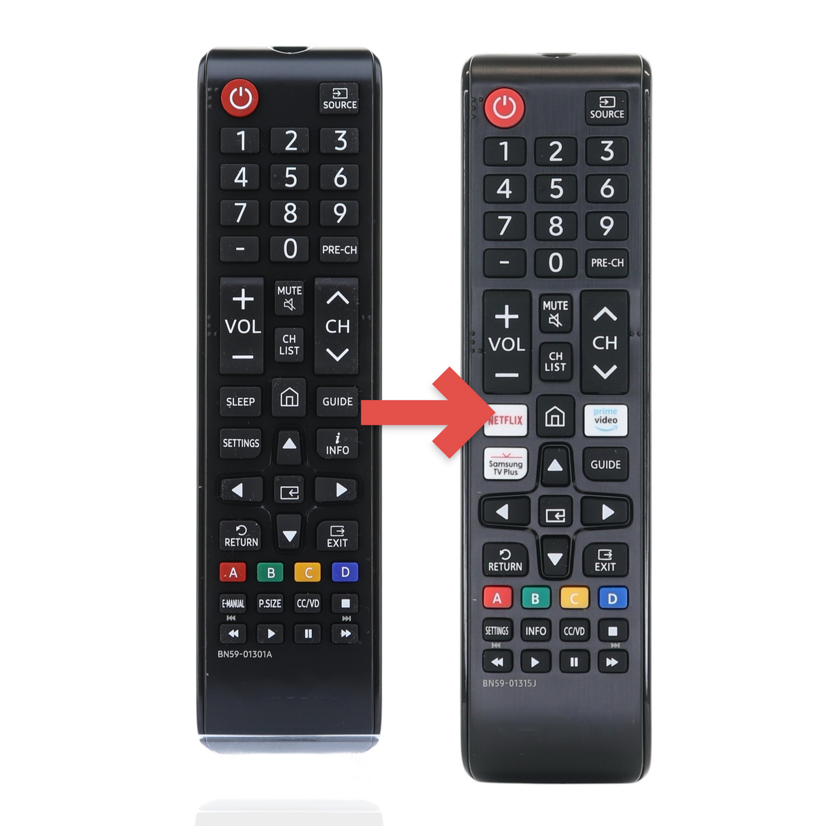 Anderic black infrared replacement remote control for Samsung 2018 and 2020 TVs with shortcut buttons