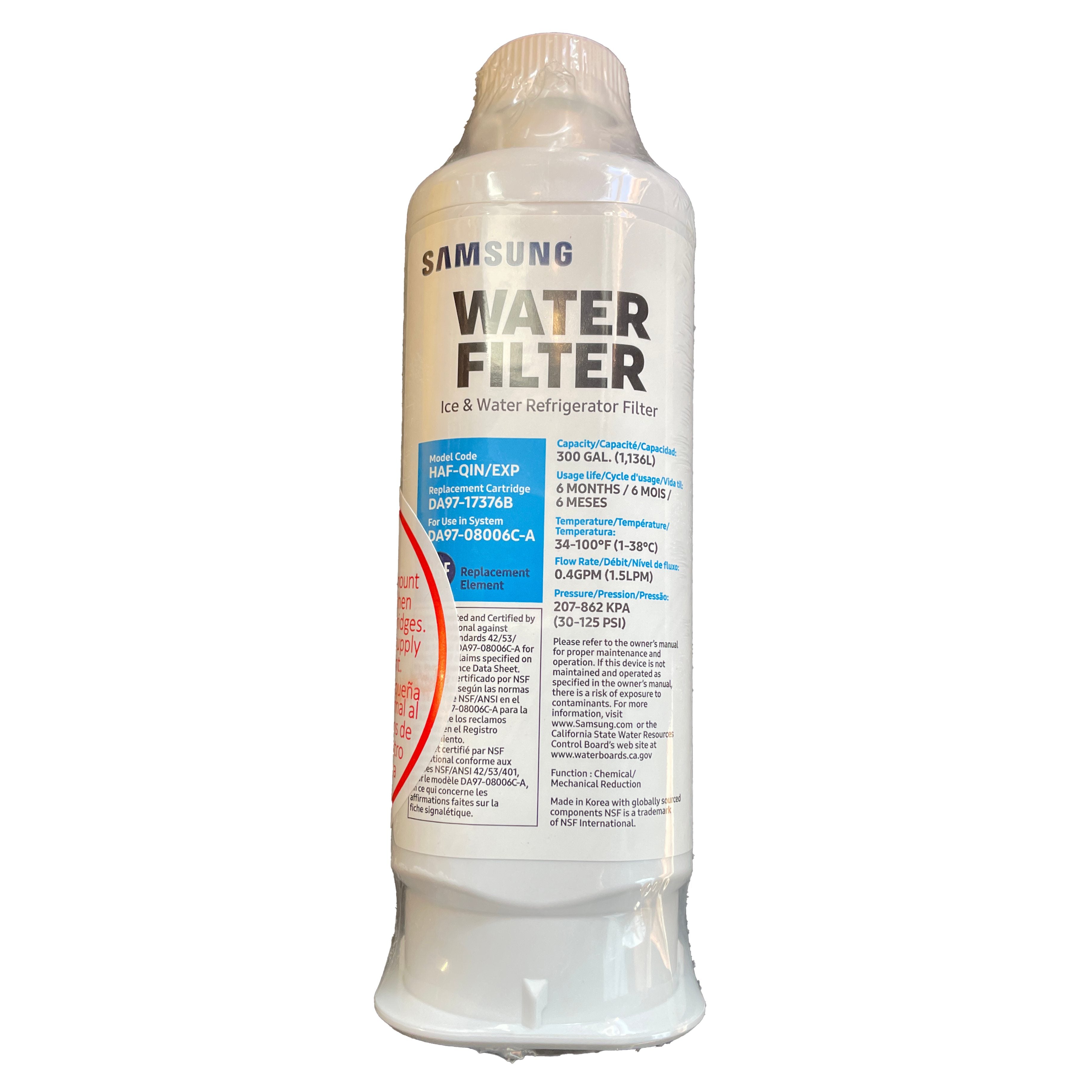 Samsung DA97-17376B HAFQIN/EXP Refrigerator Water Filter - - DA9717376B