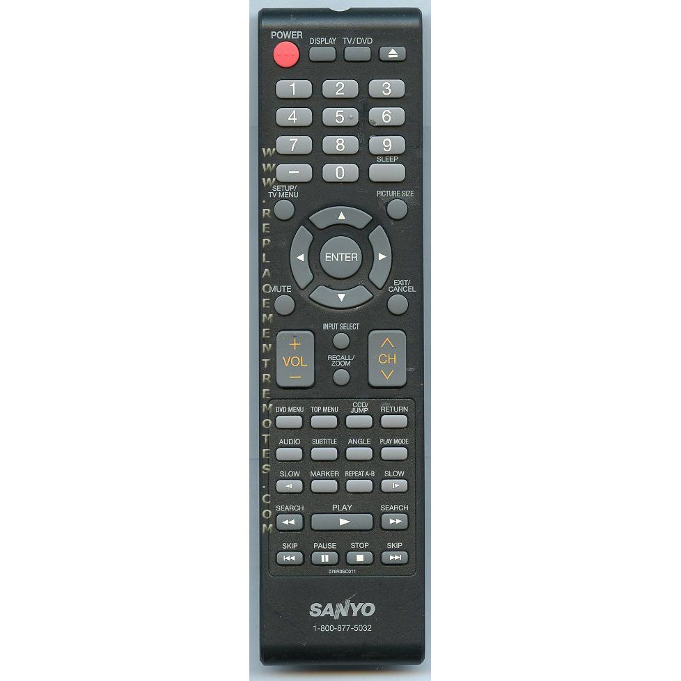 Control remoto para TV/DVD Sanyo 076R0SC011