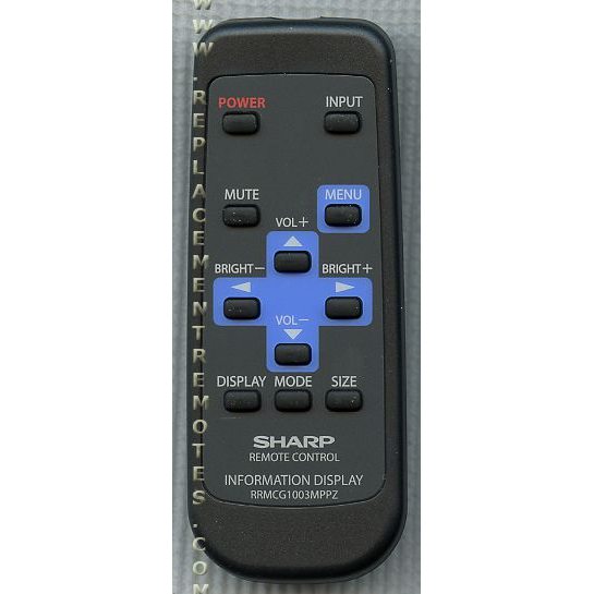 Télécommande pour moniteur Sharp 0PERRMCG1003M