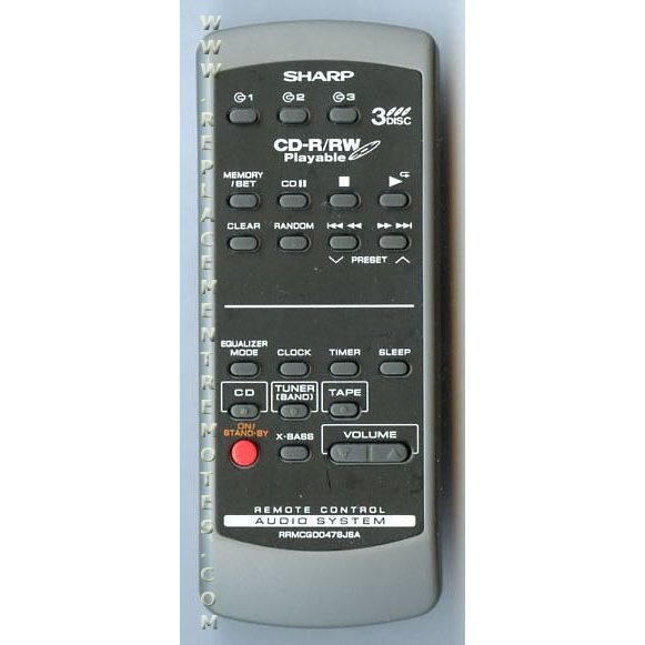 Sharp G0047SJSA Audio Remote Control