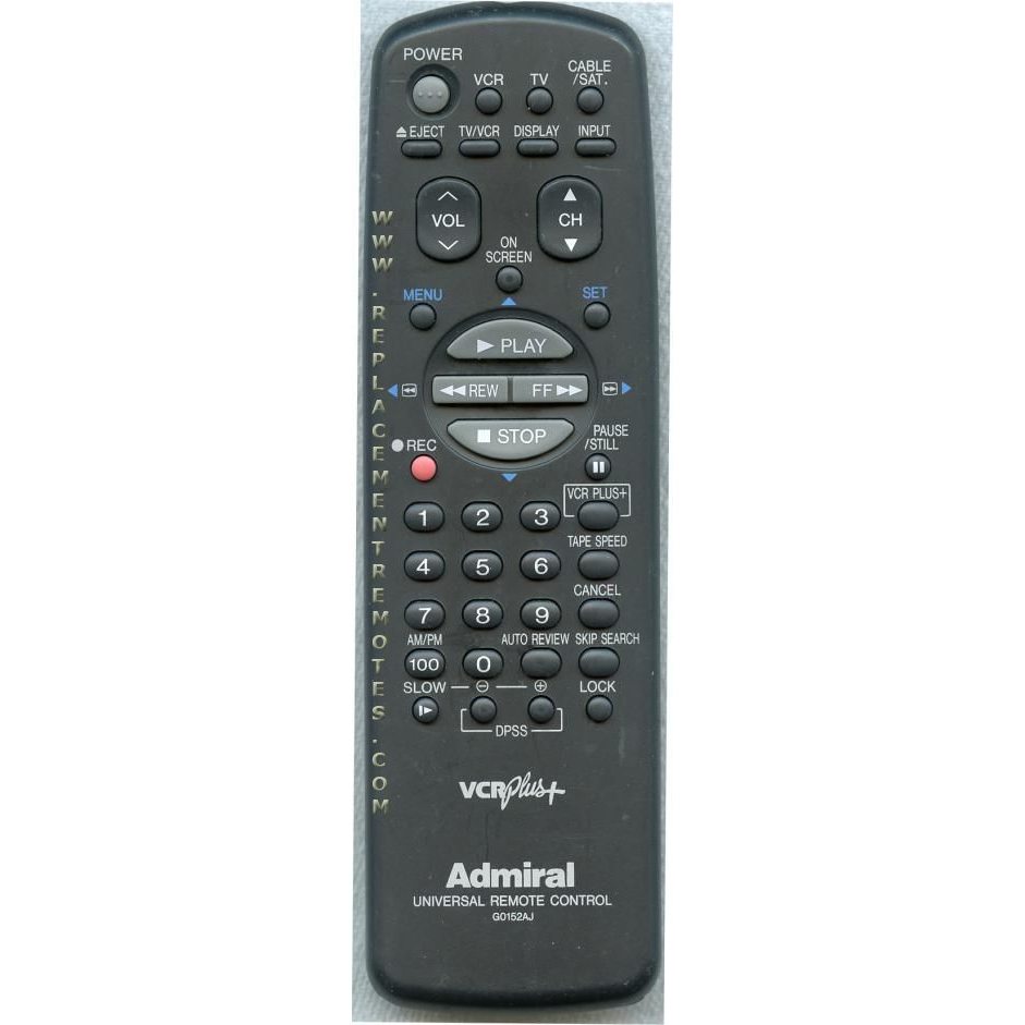 Télécommande pour magnétoscope Sharp G0152AJ Admiral