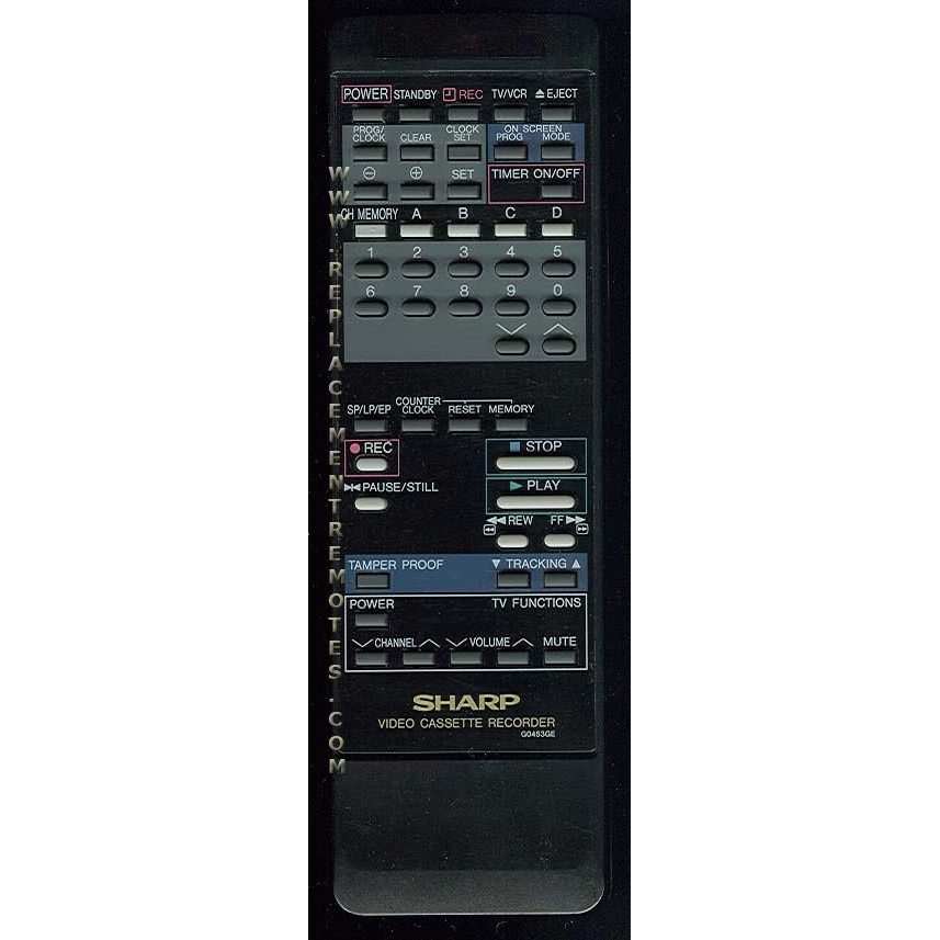 Sharp G0453GESA VCR Remote Control