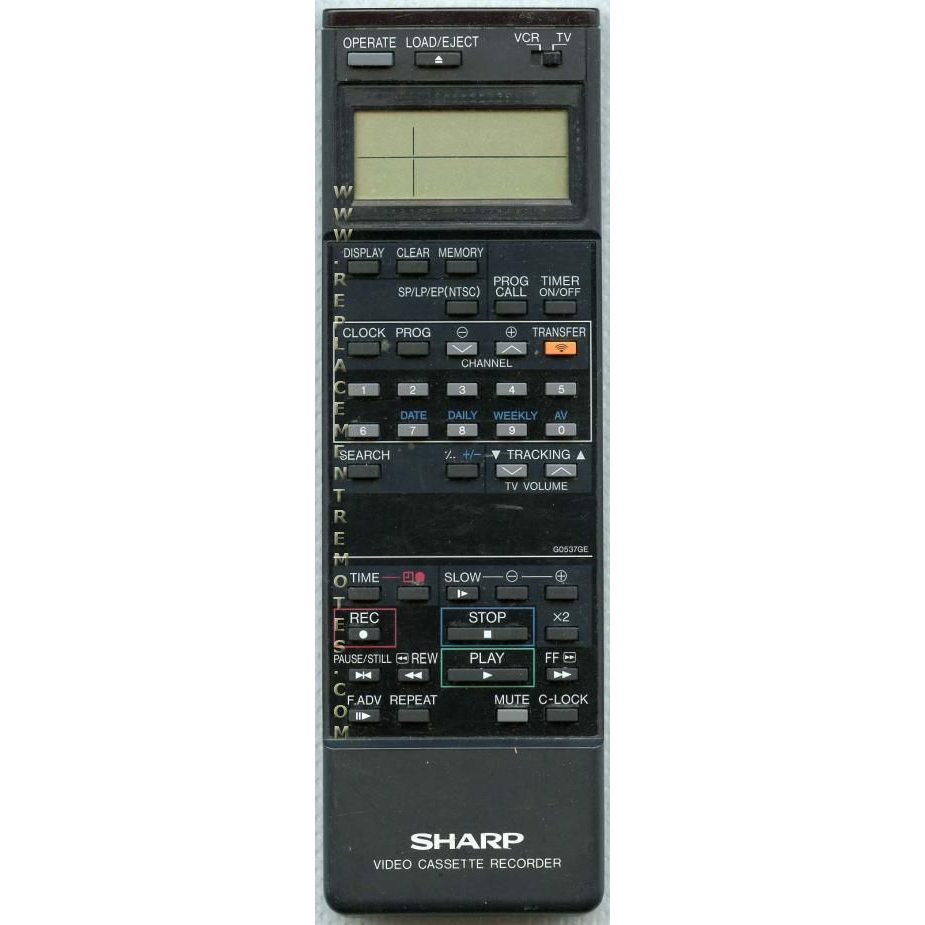 Sharp G0537GE VCR Remote Control