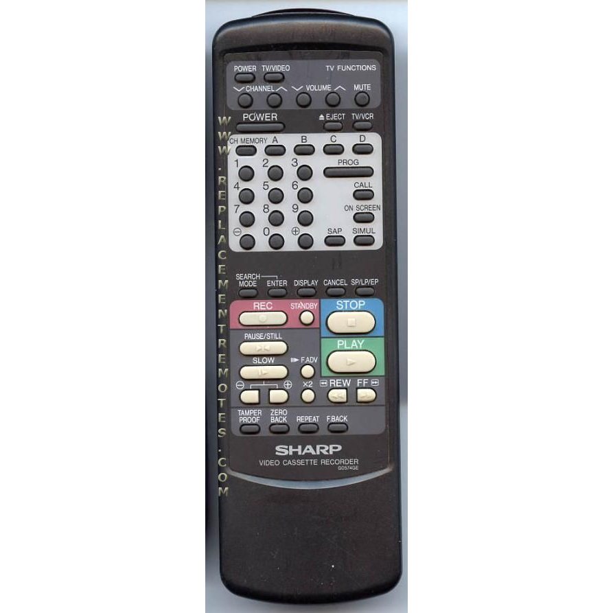 Sharp G0574GE VCR Remote Control