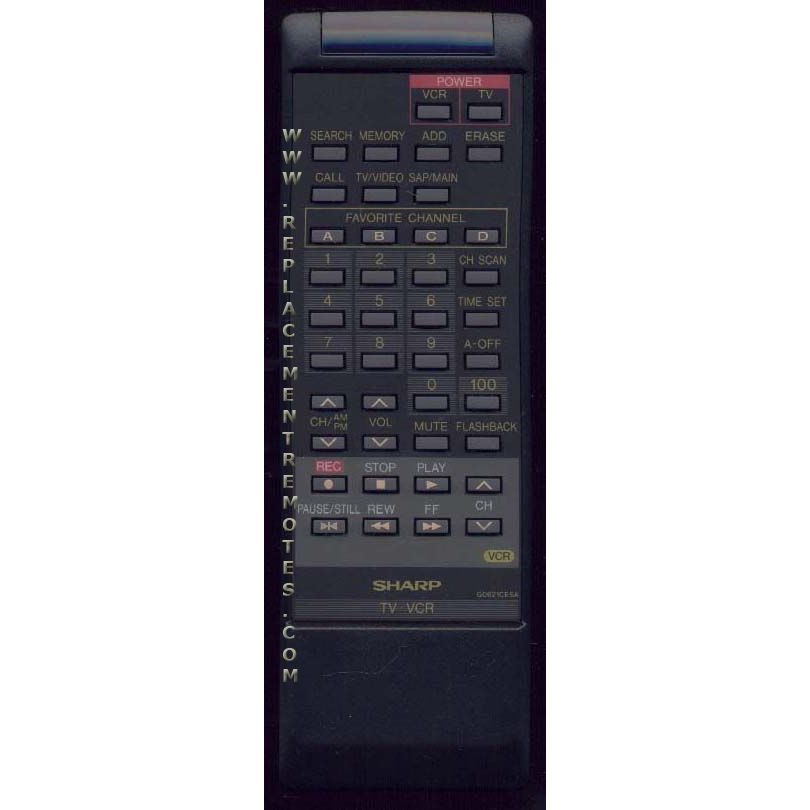 Sharp G0621CESA TV/VCR Remote Control
