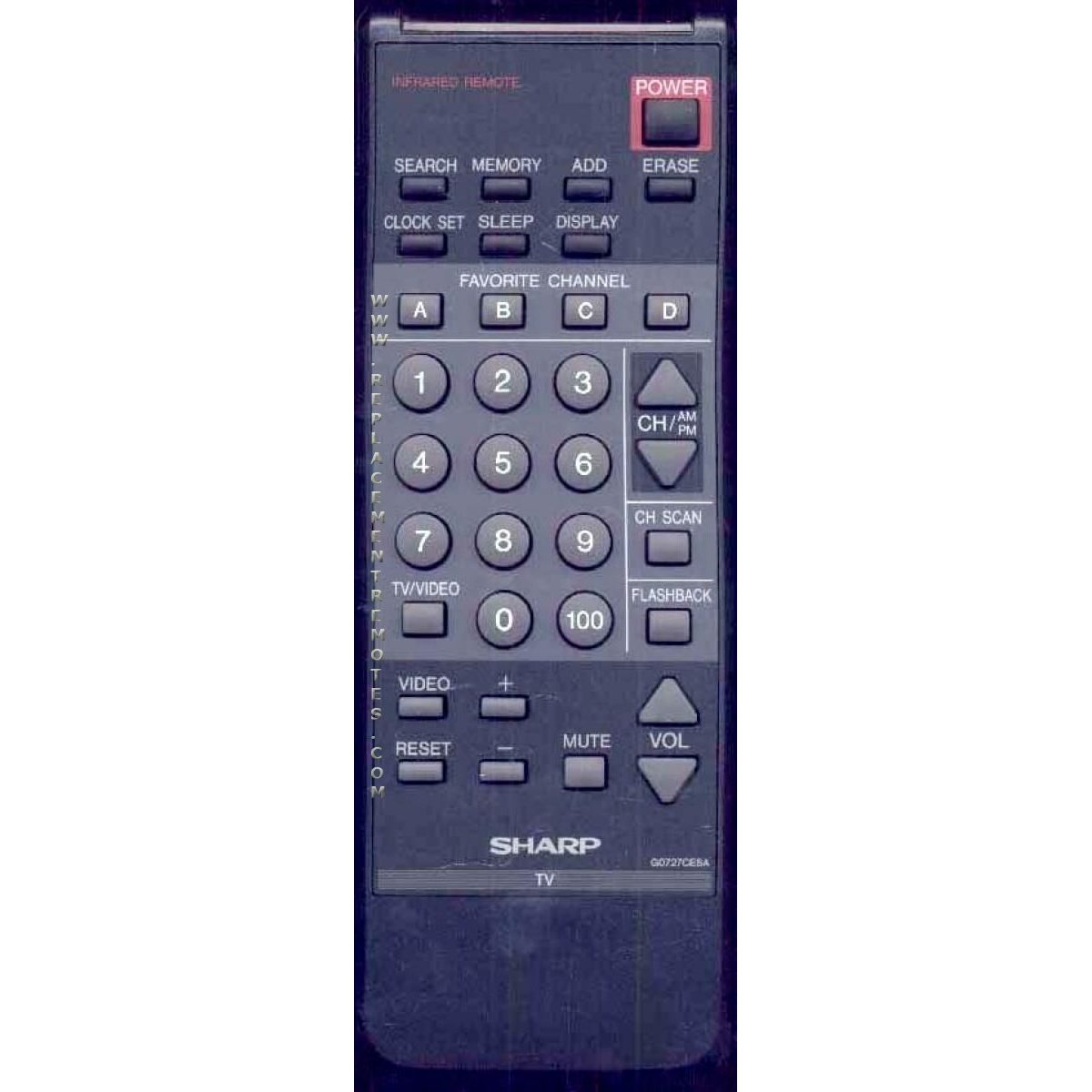 Sharp G0727CESA TV Remote Control