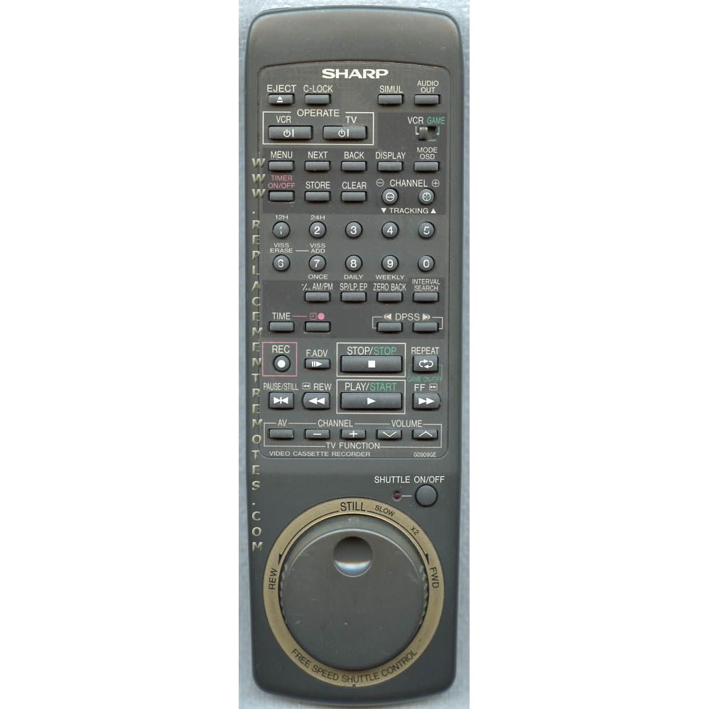 Control remoto para videograbadora Sharp G0909GE