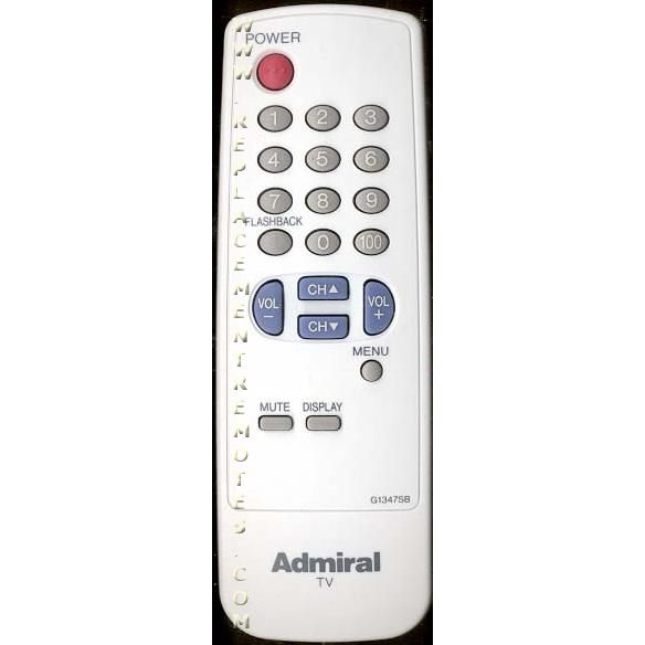 Sharp G1347SB Admiral TV Remote Control