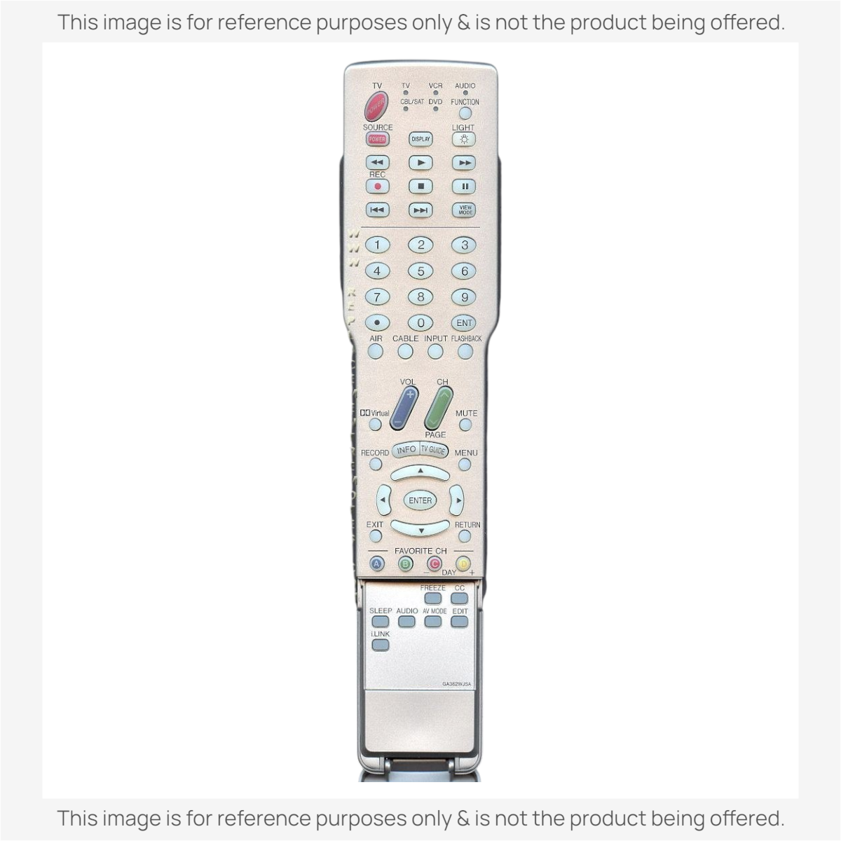Anderic substitute remote control for Sharp AQUOS TVs, featuring a silver finish and multi-function buttons.