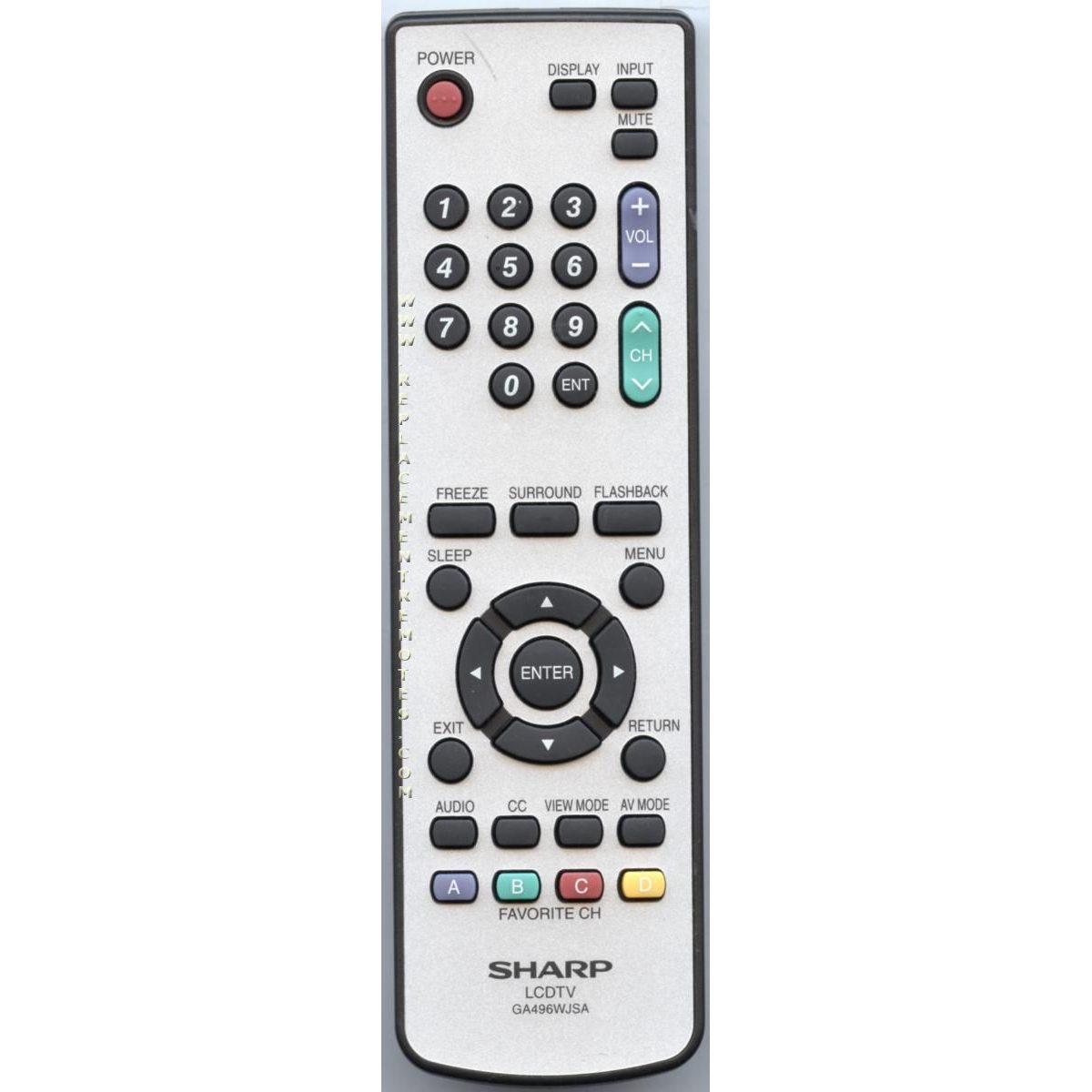 Control remoto para televisor Sharp GA496WJSA