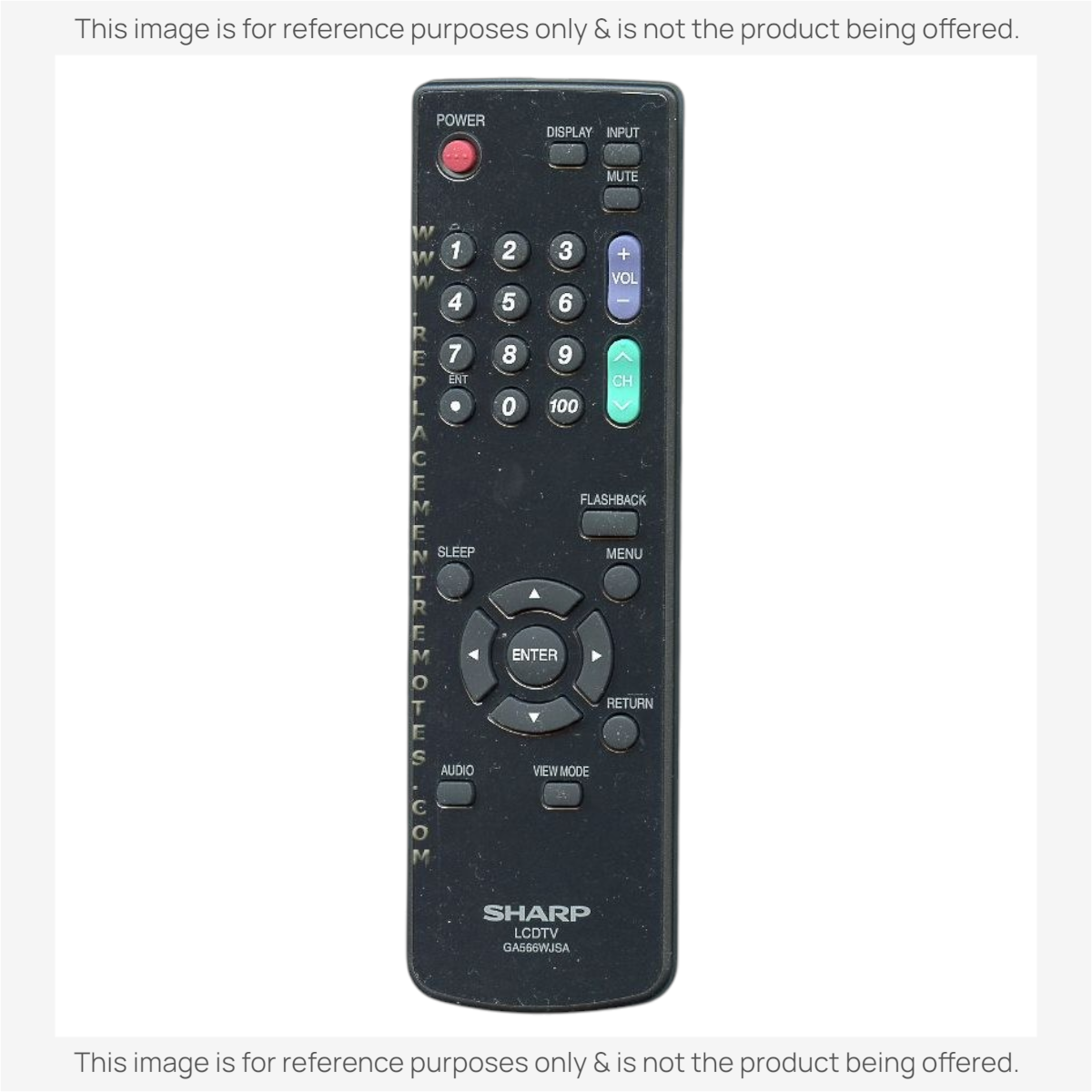Anderic substitute remote control for Sharp TV models, featuring a black keypad with standard navigation buttons.