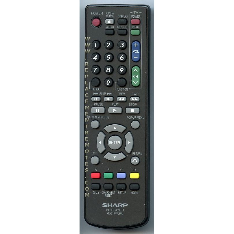 Télécommande Blu-ray Sharp GA717WJPA