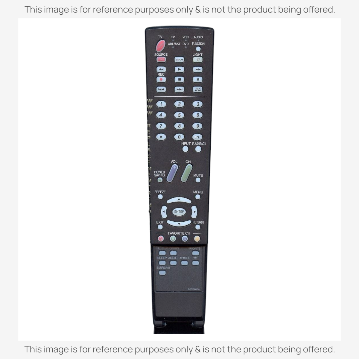 Anderic replacement remote control for Sharp AQUOS HDTVs featuring a full numeric keypad and menu navigation buttons.