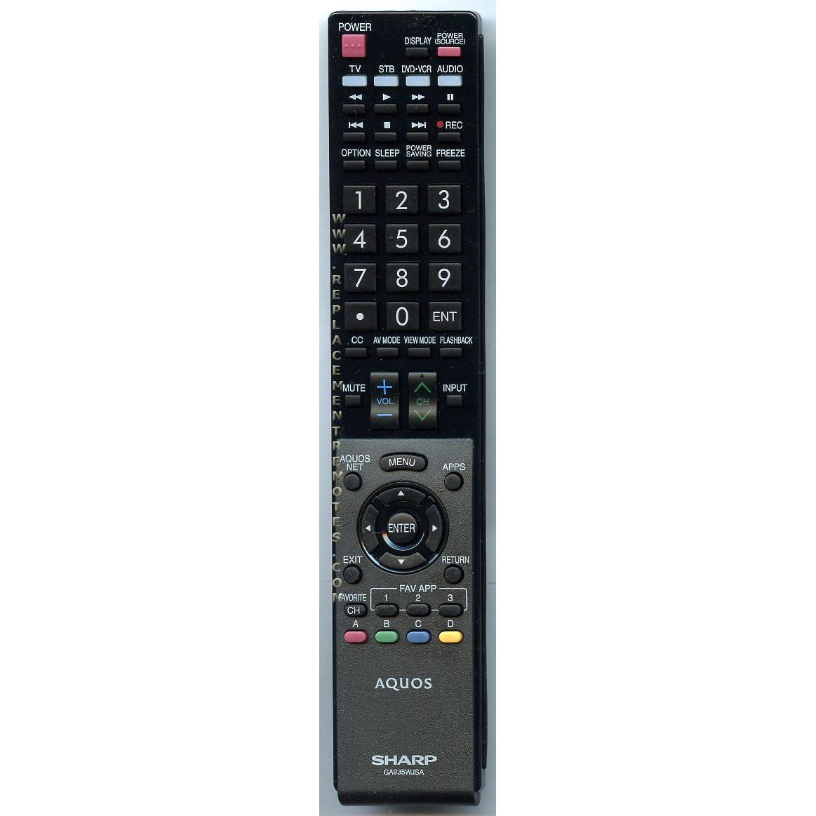 Control remoto para televisor Sharp GA935WJSA