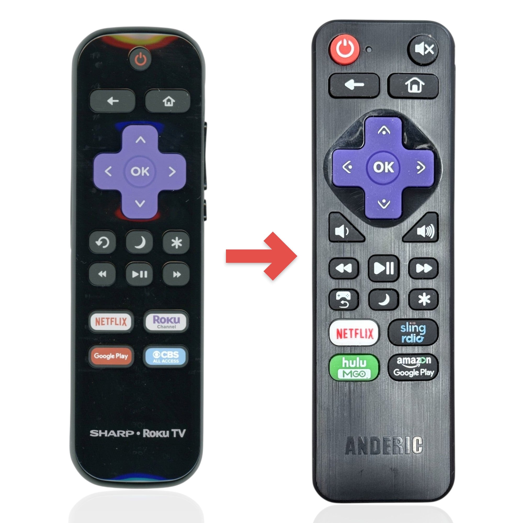 Sustituto para el Control Remoto de TV ROKU Sharp LC-RCRCA-21 LCRCRCA21 [RRLC16]