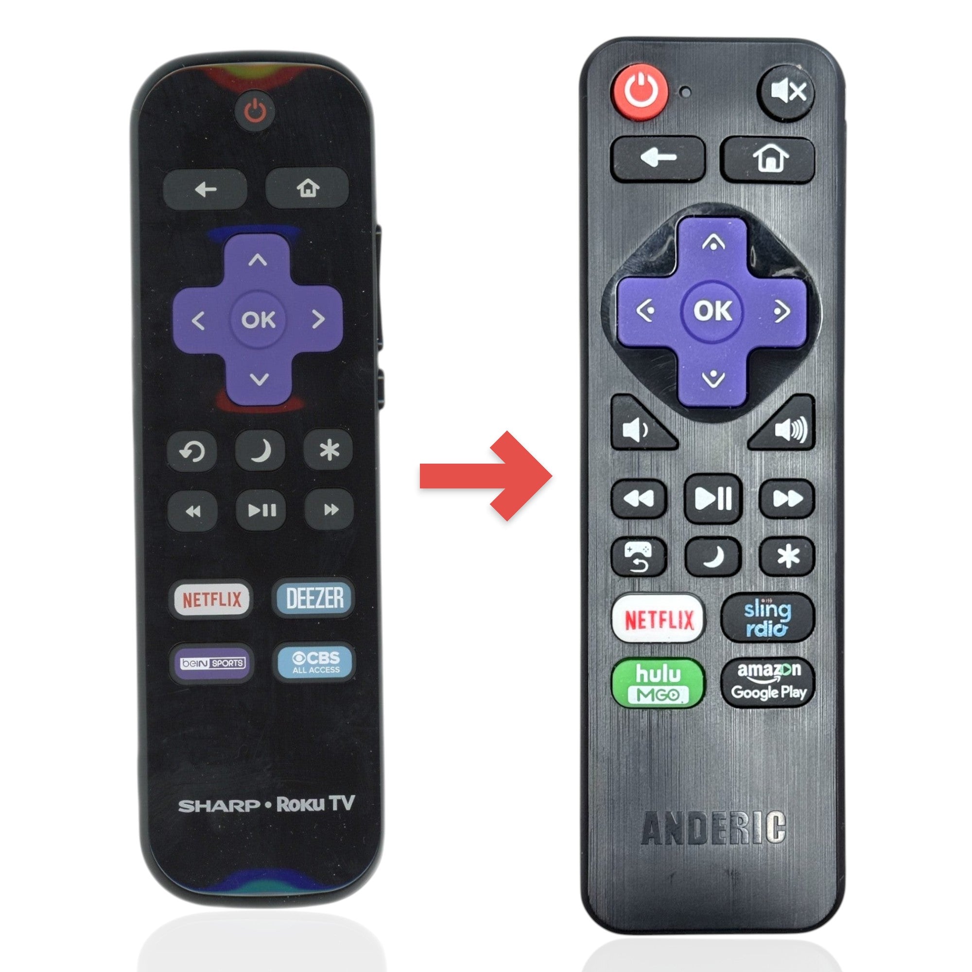 Sustituto para el Control Remoto de TV ROKU Sharp LC-RCRUDCA-20A LCRCRUDCA20A [RRLC16]