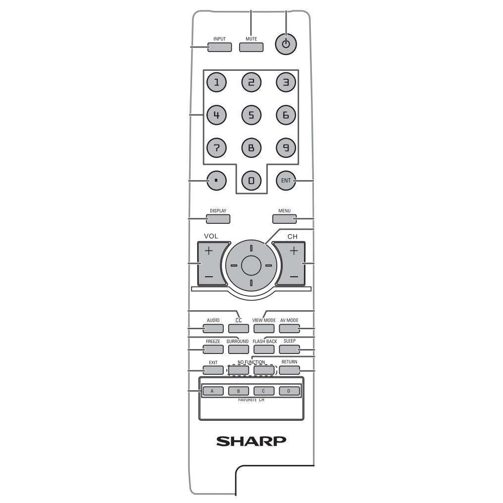Control remoto para TV Sharp Rc2444206/0