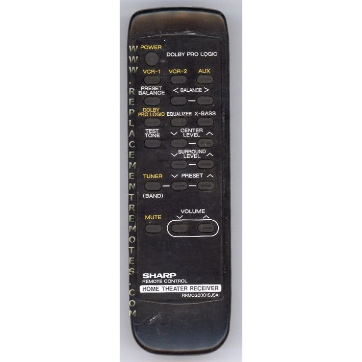 Sharp RRMCG0001SJSA Home Theater Remote Control