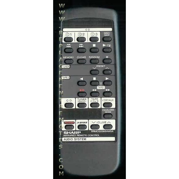 Sharp RRMCG0068AWSA Audio Remote Control