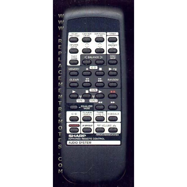 Control remoto de audio Sharp RRMCG0093AWSA