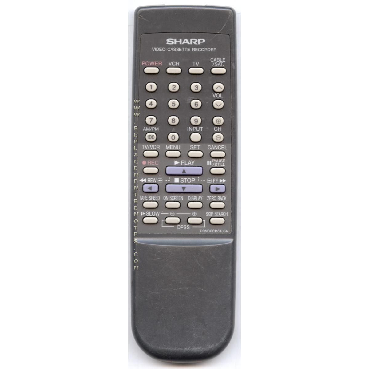Sharp RRMCG0118AJSA VCR Remote Control