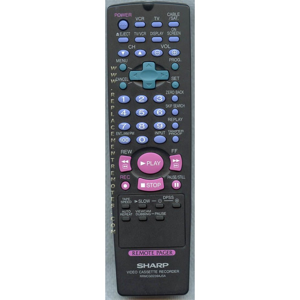 Sharp RRMCG0239AJSA VCR Remote Control