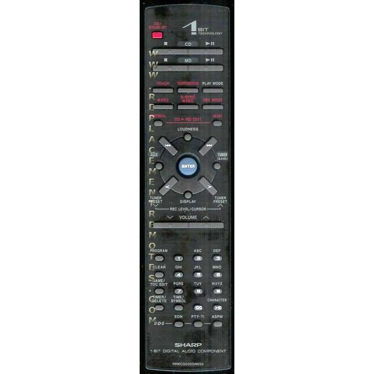 Télécommande audio Sharp RRMCG0300AWSA