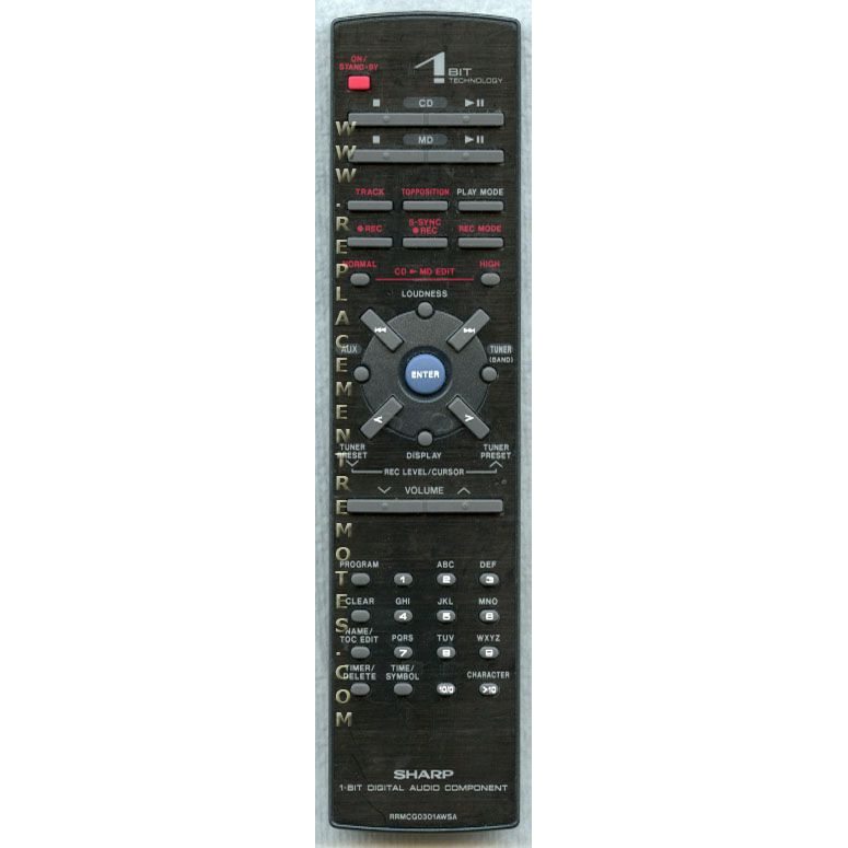 Control remoto de audio Sharp RRMCG0301AWSA