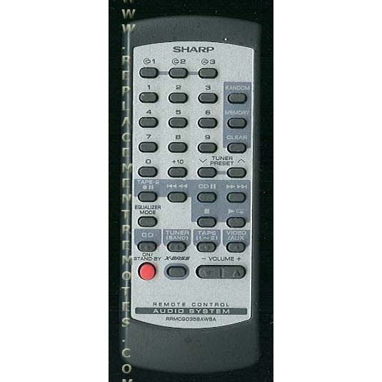 Sharp RRMCG0358AWSA Audio Remote Control