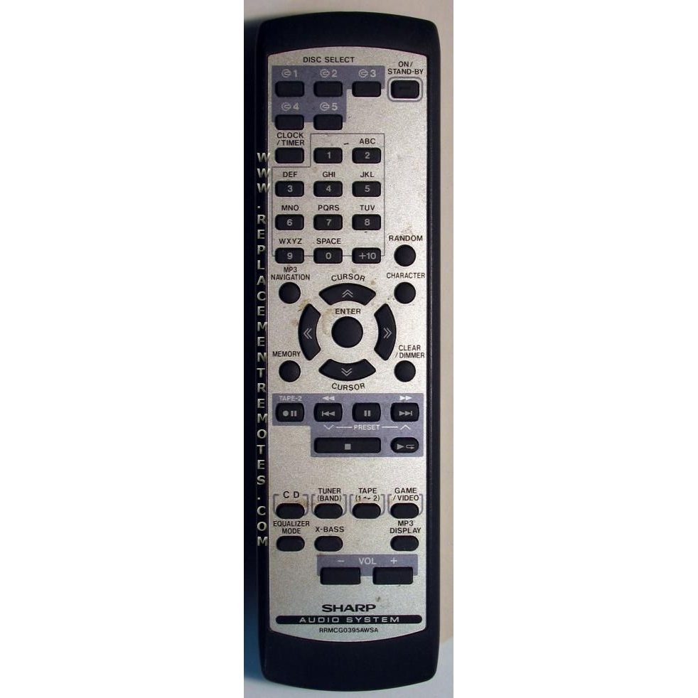 Sharp RRMCG0395AWSA Audio Remote Control