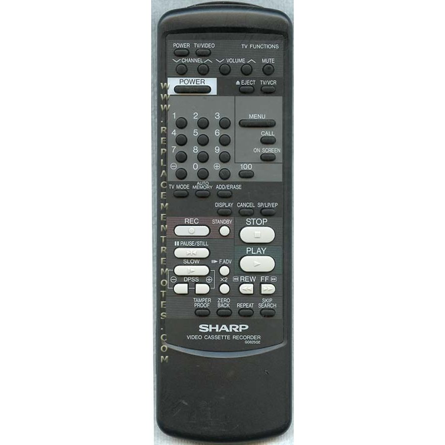 Sharp RRMCG0825GESA VCR Remote Control