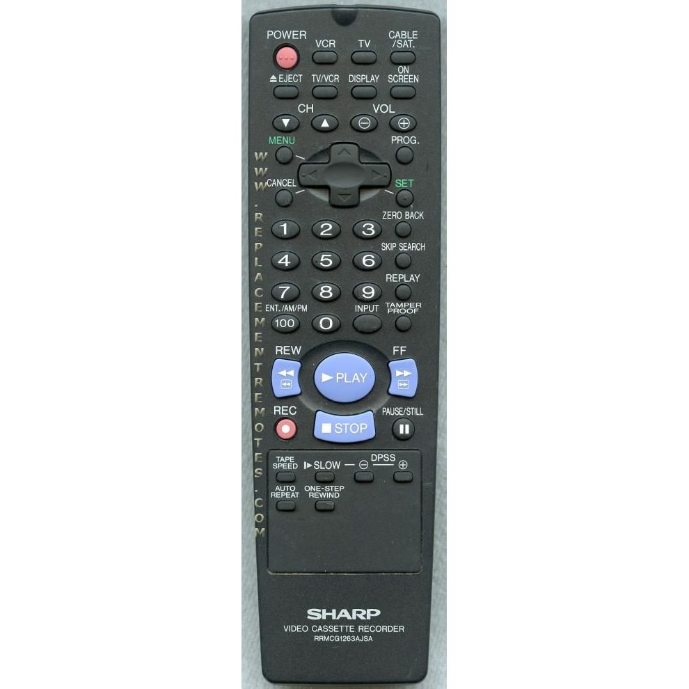 Control remoto para videograbadora Sharp RRMCG1263AJSA