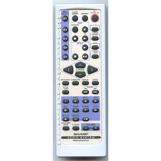 Control remoto de audio Sharp RRMCGA038AWSA