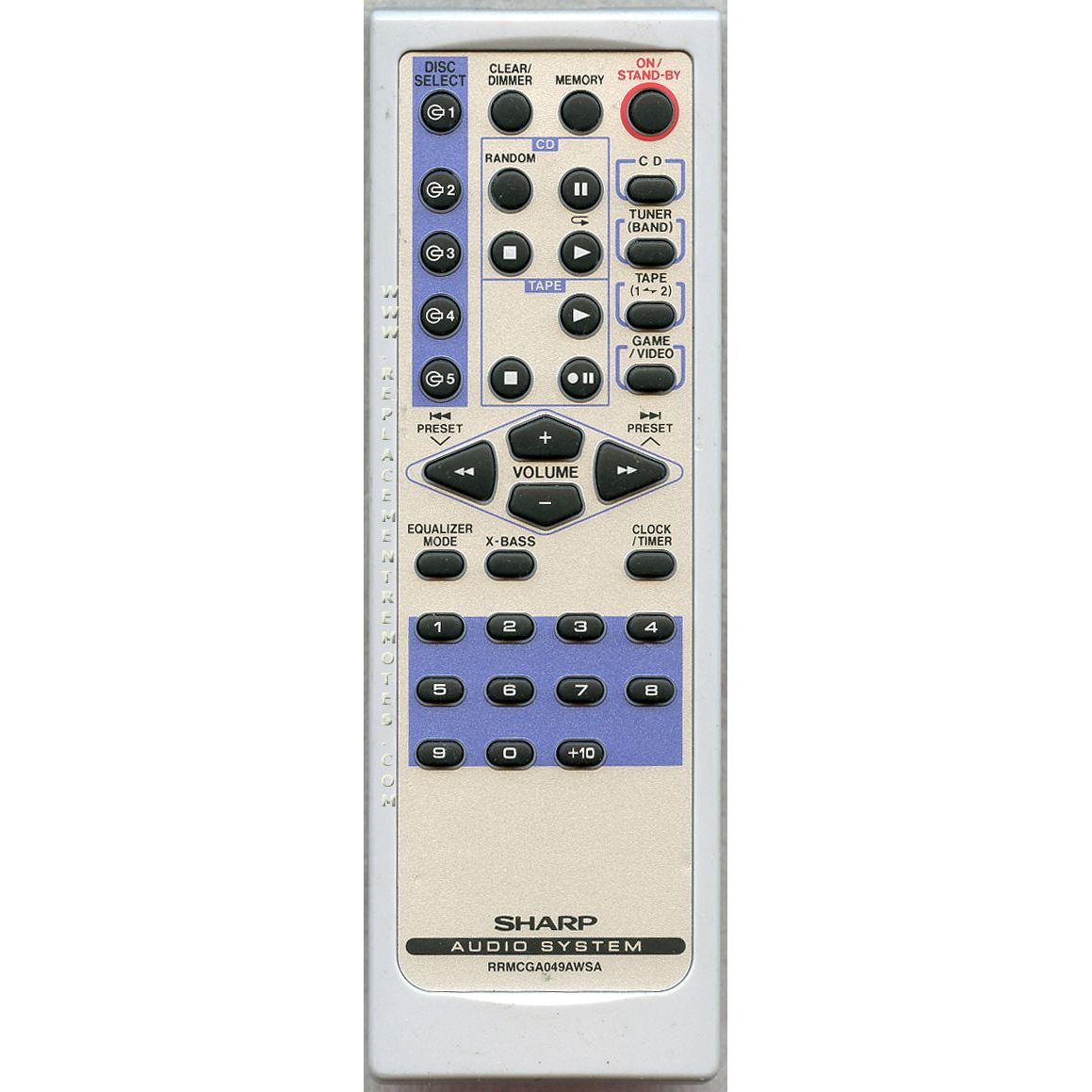 Control remoto de audio Sharp RRMCGA049AWSA