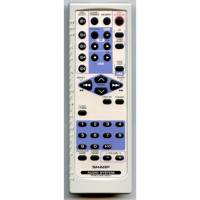 Control remoto de audio Sharp RRMCGA081AWSA